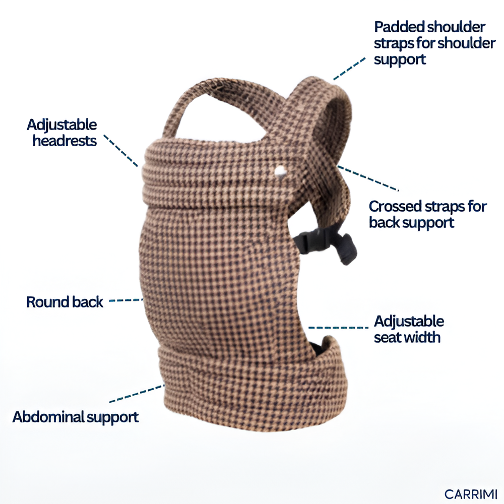 The Mayfair Ergonomic Baby Carrier - Mocha Houndstooth