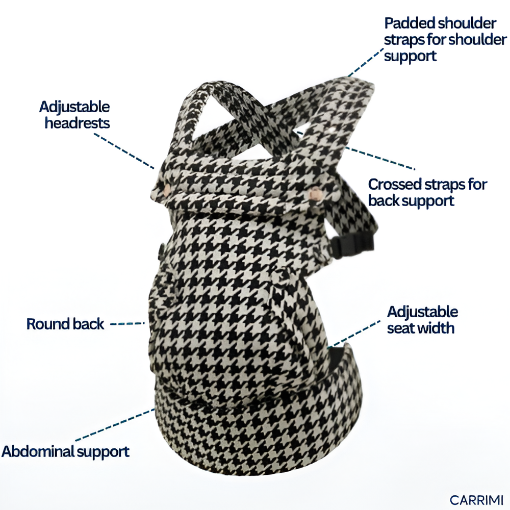 The Mayfair Ergonomic Baby Carrier - Classic Houndstooth