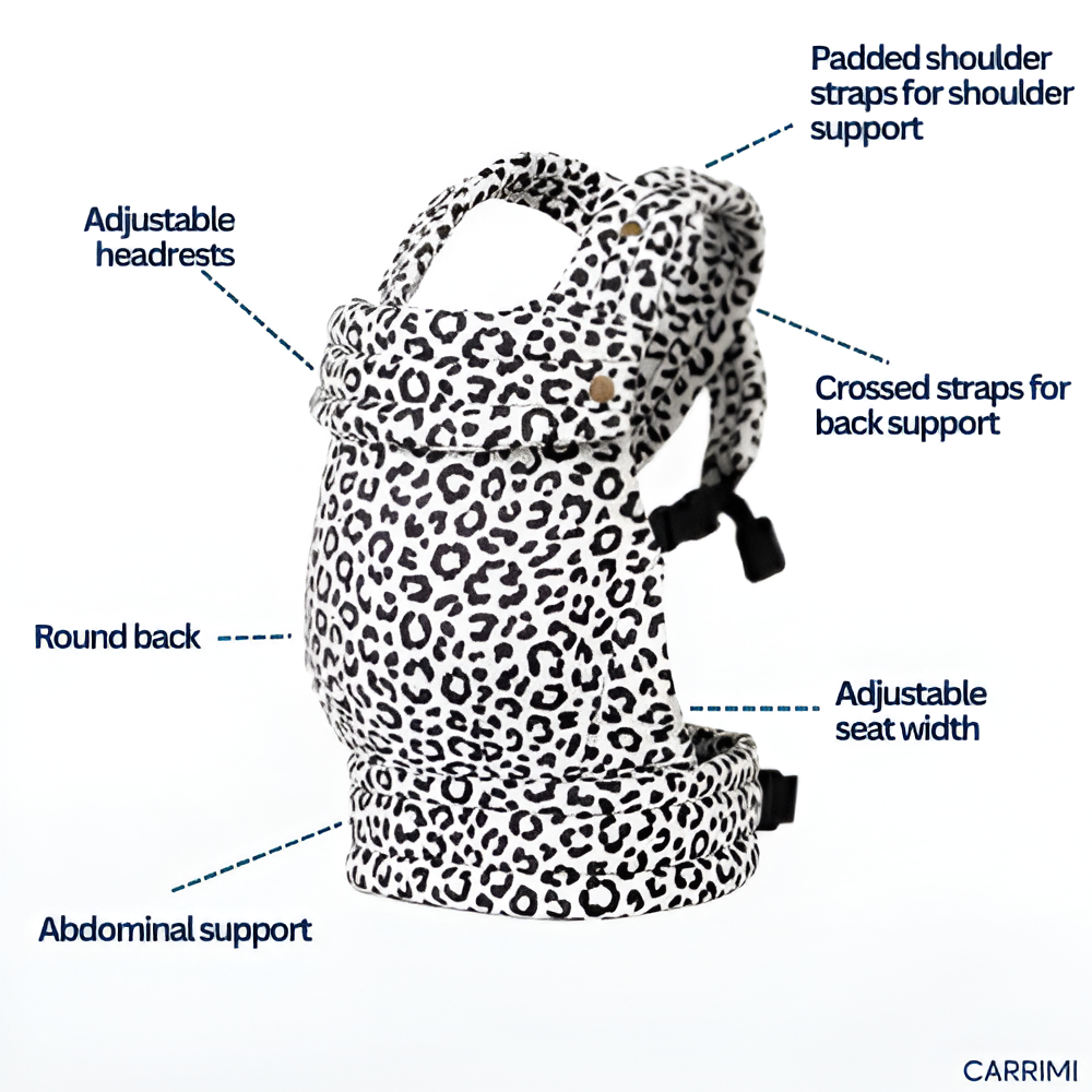 The Mayfair Ergonomic Baby Carrier - Black Leopard